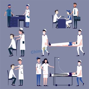 医生和病人矢量素材